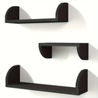 Wall Shelves - Floating Wood Black Set, close-up view - House Of Avana [[SKU:HOA-DSH-008]]