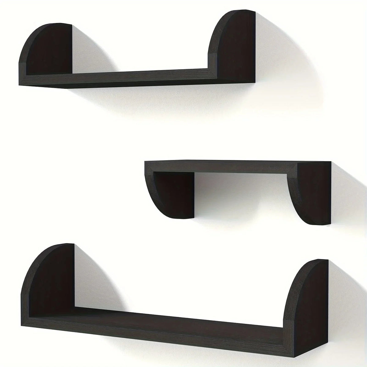 Wall Shelves - Floating Wood Black Set, close-up view - House Of Avana [[SKU:HOA-DSH-008]]