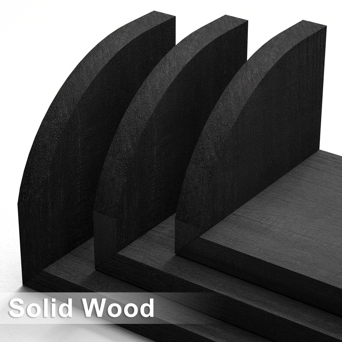 Wall Shelves - Floating Wood Black Set, top view - House Of Avana [[SKU:HOA-DSH-008]]