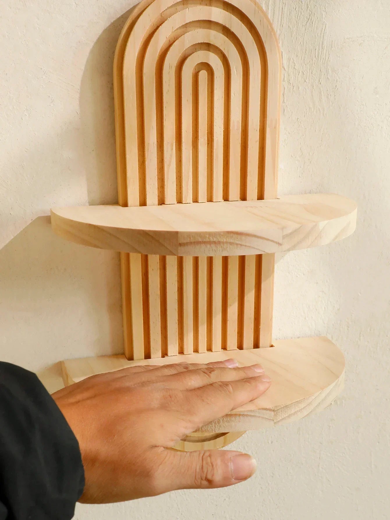 Wall Shelves - Geometric Wooden Natural
