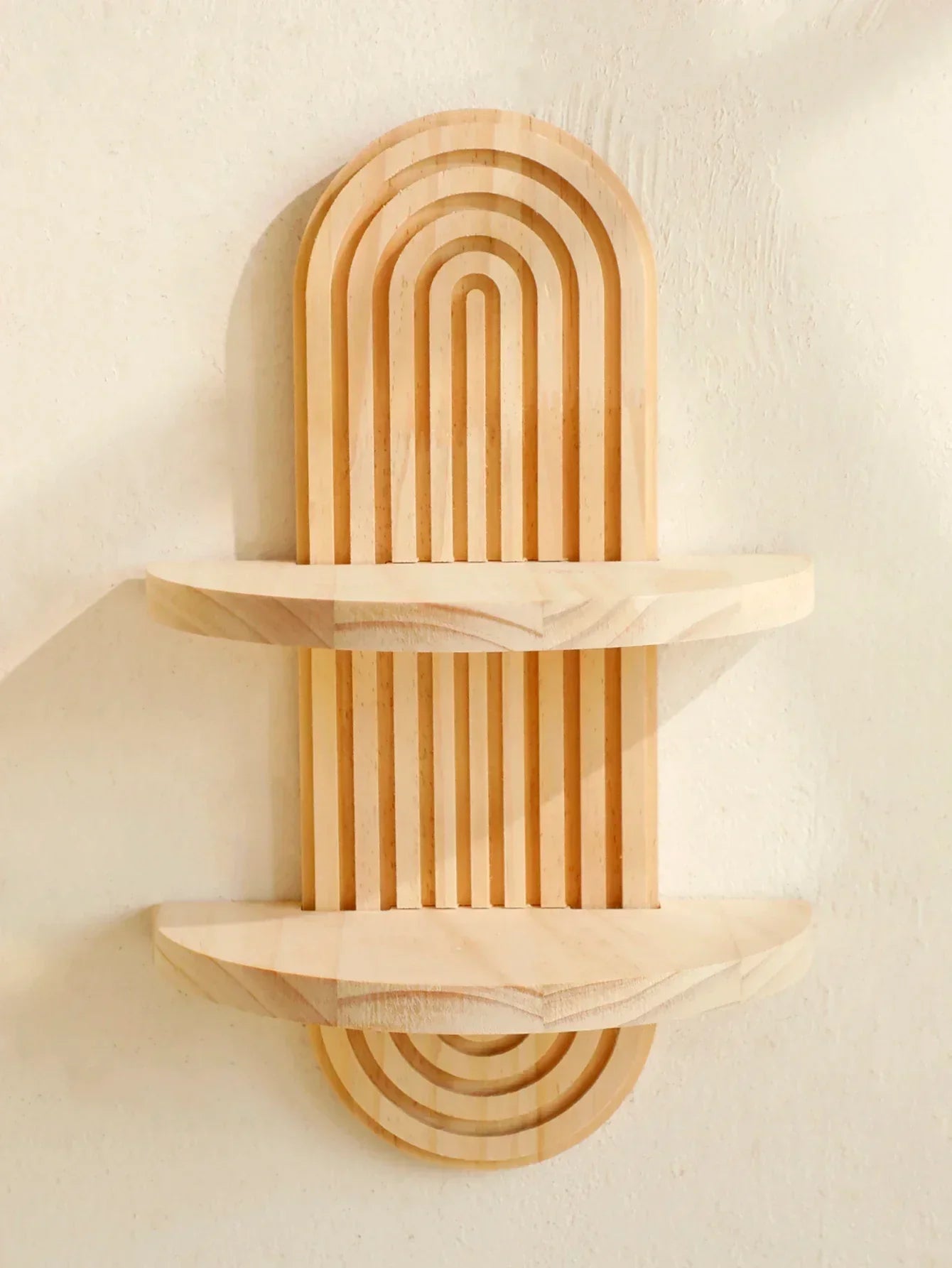 Wall Shelves - Geometric Wooden Natural