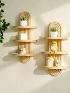 Wall Shelves - Geometric Wooden Natural