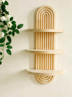 Wall Shelves - Geometric Wooden Natural