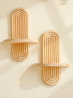 Wall Shelves - Geometric Wooden Natural