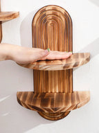 Wall Shelves - Geometric Wooden Natural