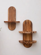 Wall Shelves - Geometric Wooden Natural