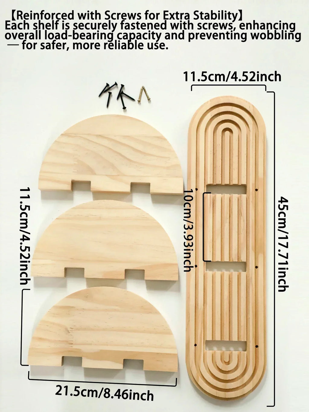 Wall Shelves - Geometric Wooden Natural