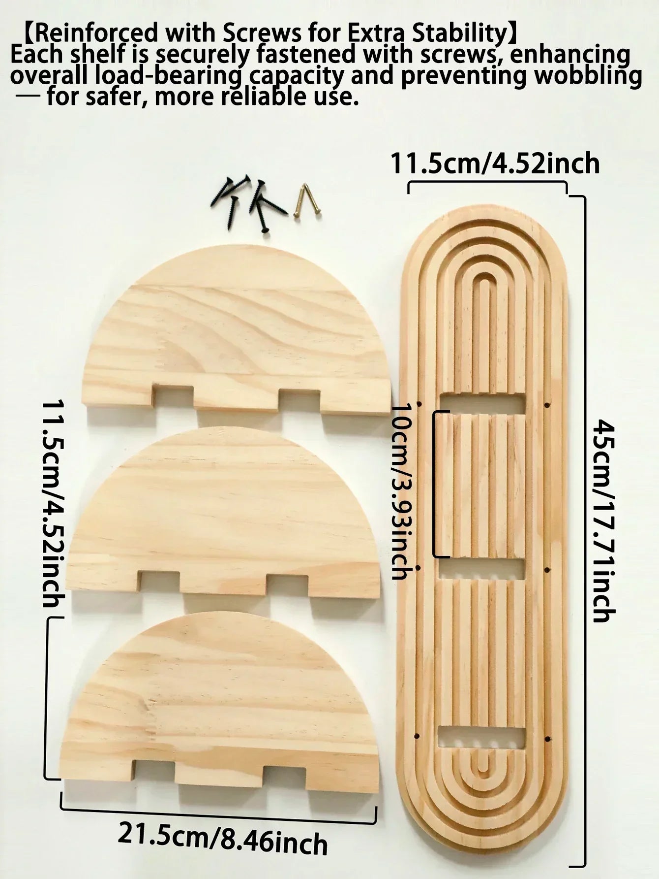 Wall Shelves - Geometric Wooden Natural