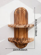 Wall Shelves - Geometric Wooden Natural