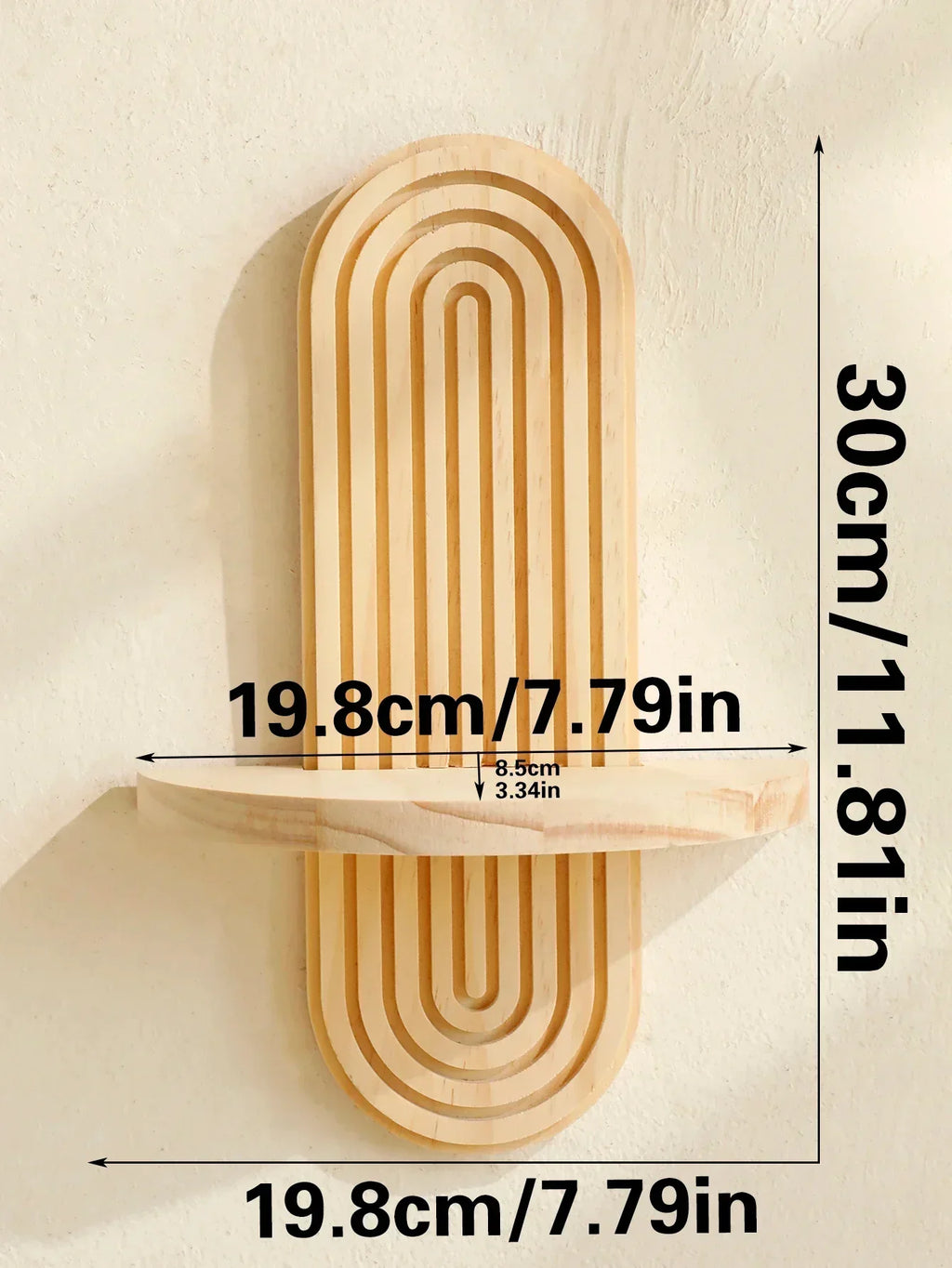 Wall Shelves - Geometric Wooden Natural