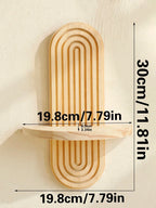 Wall Shelves - Geometric Wooden Natural