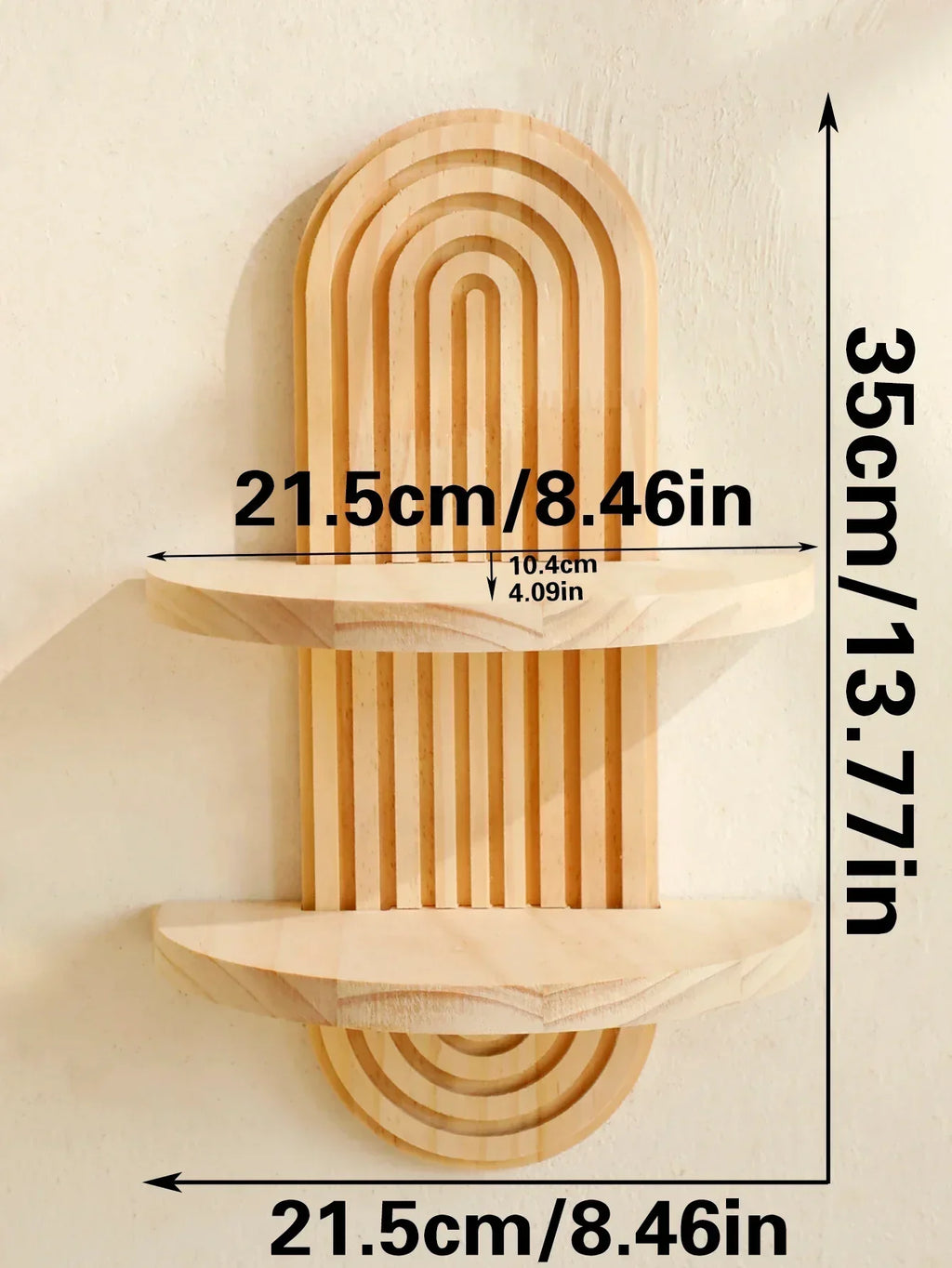Wall Shelves - Geometric Wooden Natural