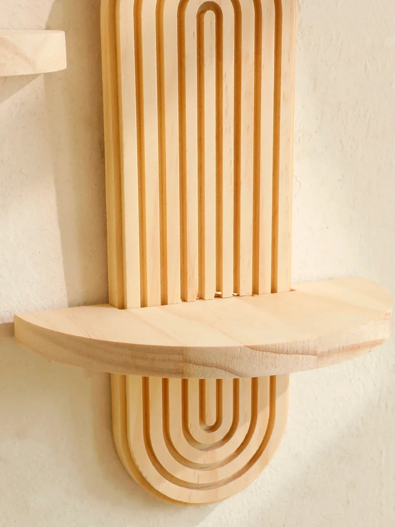 Wall Shelves - Geometric Wooden Natural