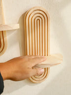 Wall Shelves - Geometric Wooden Natural
