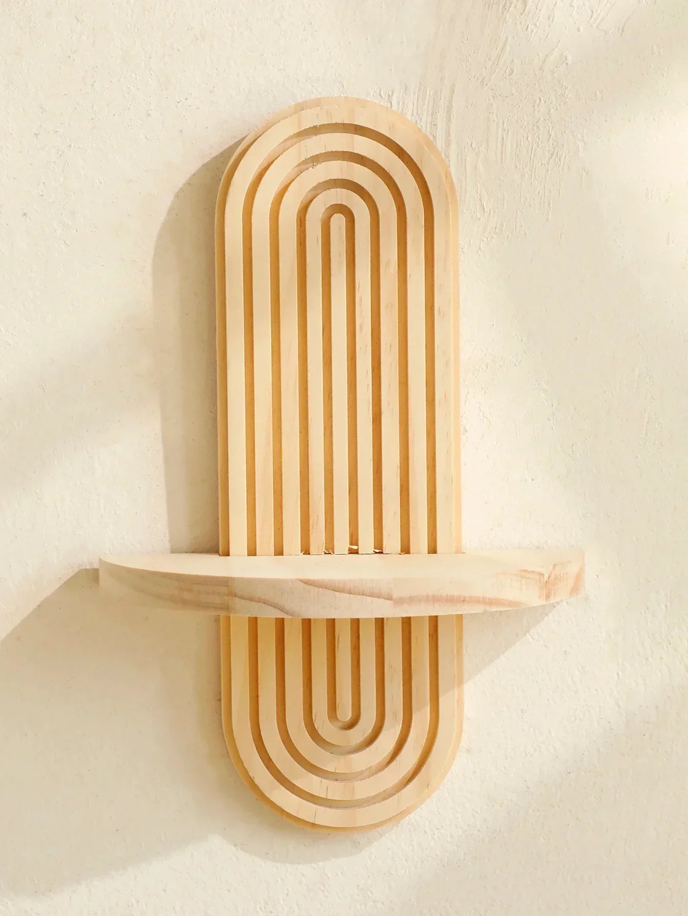 Wall Shelves - Geometric Wooden Natural