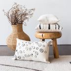 Waterlily Oversized Merino Wool Lumbar Throw Pillow Kanju Interiors