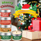 Wax Candle Set with Christmas Scents and Gift Packaging, back view - House Of Avana