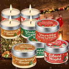 Wax Candle Set with Christmas Scents and Gift Packaging, side view - House Of Avana