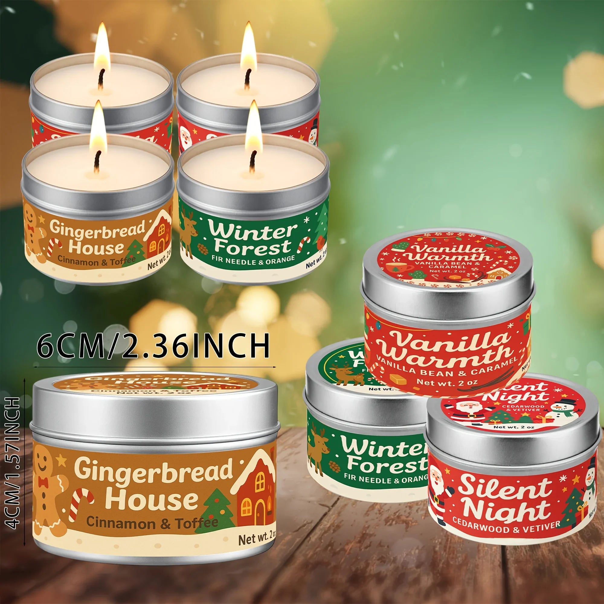 Wax Candle Set with Christmas Scents and Gift Packaging, lifestyle image - House Of Avana