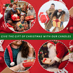 Wax Candle Set with Christmas Scents and Gift Packaging, angled view - House Of Avana