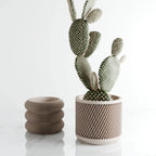 Ceramic Weave Planter with Multilayer Design and Earthy Tone, top view - House Of Avana