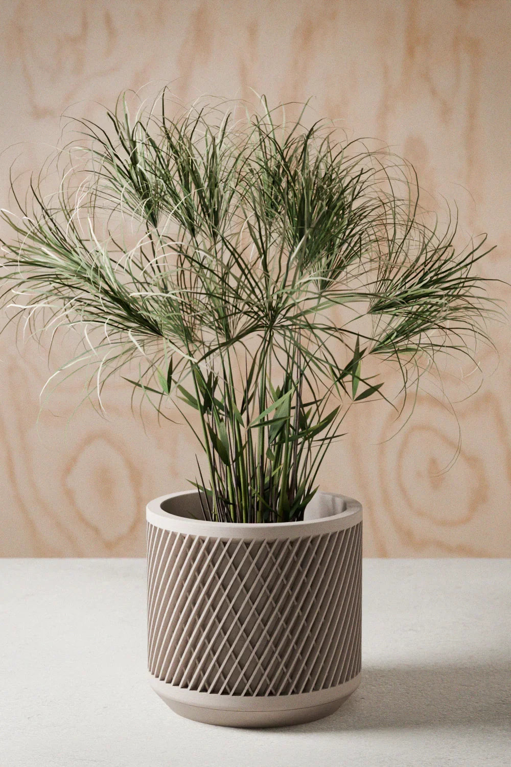 Ceramic Weave Planter with Multilayer Design and Earthy Tone, front view - House Of Avana