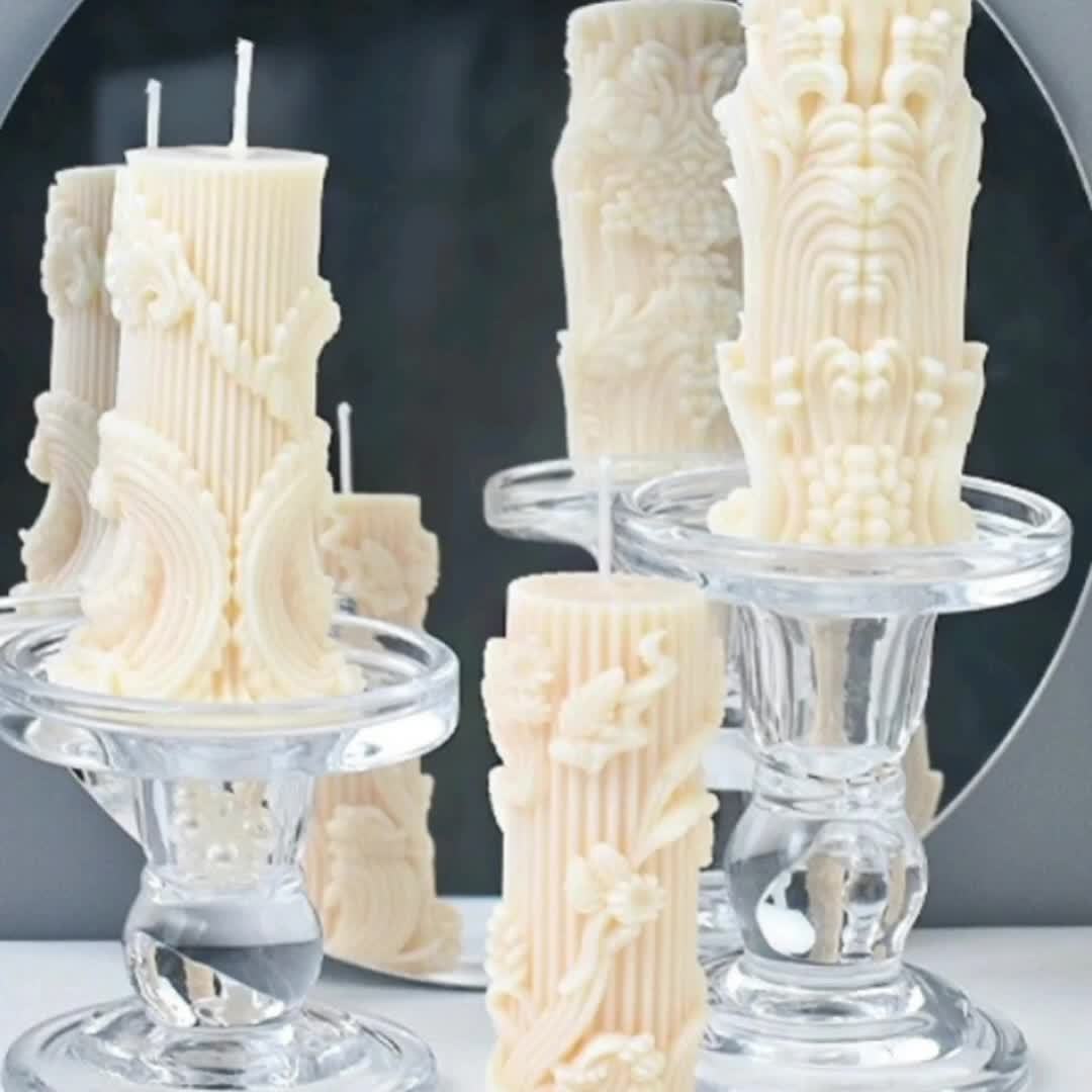 [Love Theme Irregular Shape Molds] 5pcs Silicone Candle Molds Set, European Rotating Pattern, Love Theme, Irregular Shape, for DIY Candles, Resin, Plaster Crafts & Decorations House Of Avana
