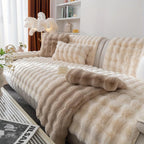 White Couch Slipcovers - Winter Warm Plush Soft Sofa Cover topspet