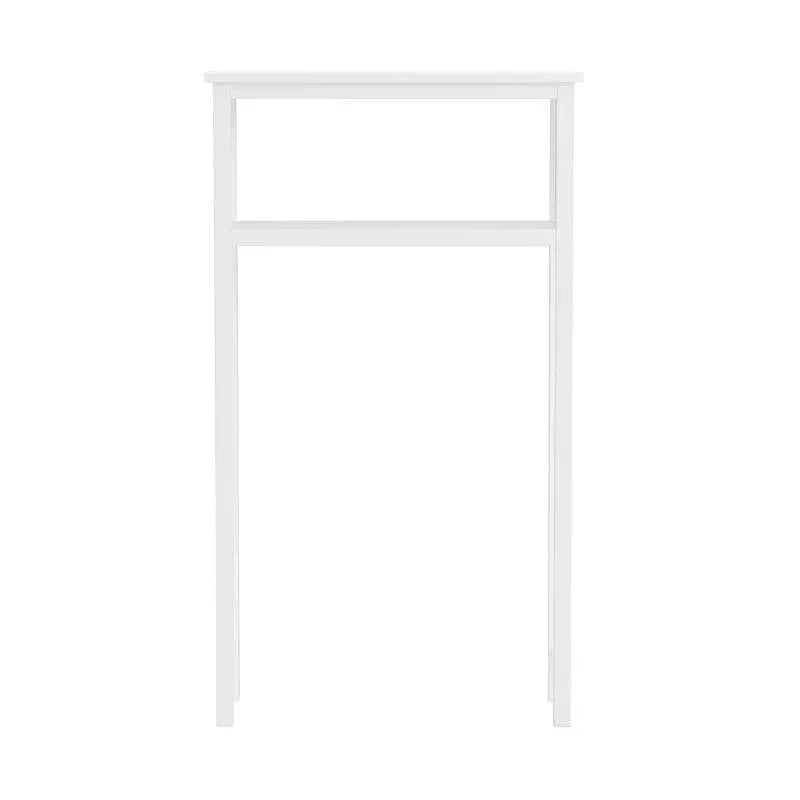 White Solid Wood Over the Toilet 1-Shelf Storage Rack