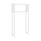 White Solid Wood Over the Toilet 1-Shelf Storage Rack