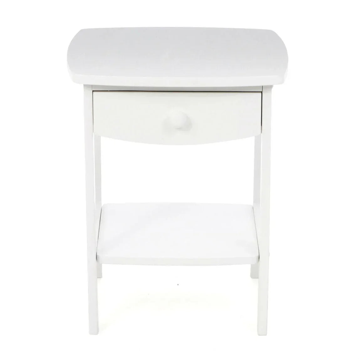 White Wood Contemporary 1-Drawer Bedside Table Nightstand