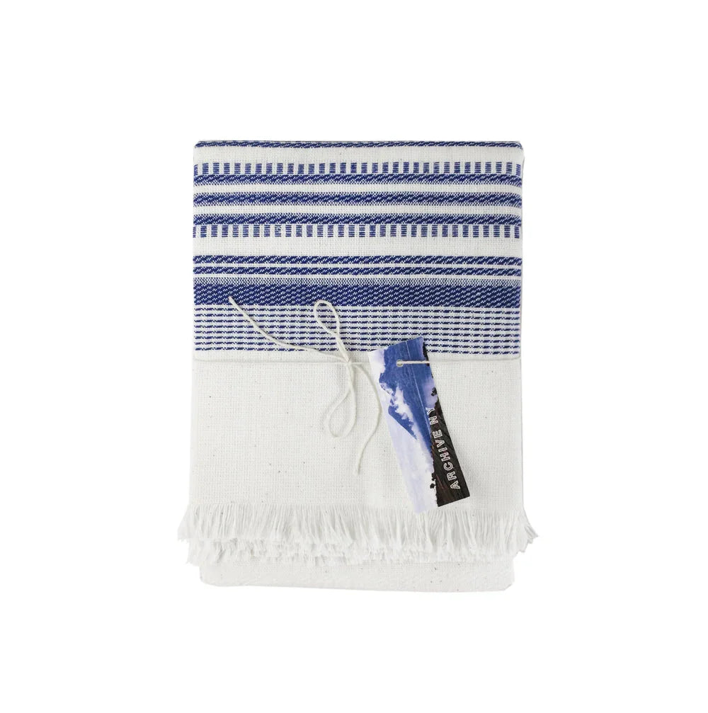 White & Blue Kitchen Towel Archive New York