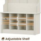 4-in-1 White Entryway Hall Tree with Bench & Storage - House of Avana