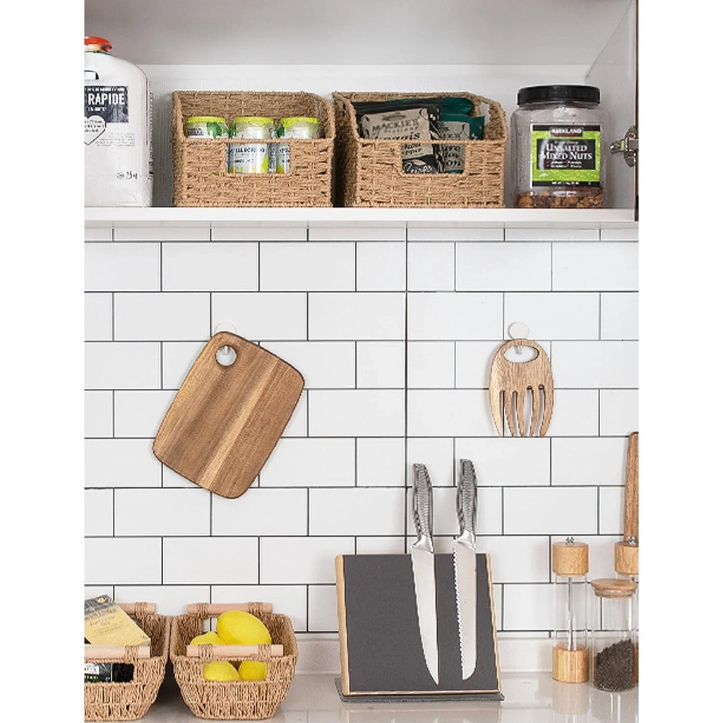 [2 Pack Wicker Storage Baskets] 2 Pack Wicker Storage Baskets for Organizing | Pantry Organizers and Storage, Shelf Baskets for Pantry Shelves House Of Avana