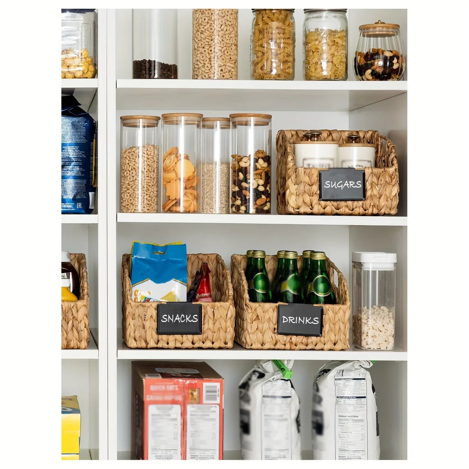 [2 Pack Wicker Storage Baskets] 2 Pack Wicker Storage Baskets for Organizing | Pantry Organizers and Storage, Shelf Baskets for Pantry Shelves House Of Avana