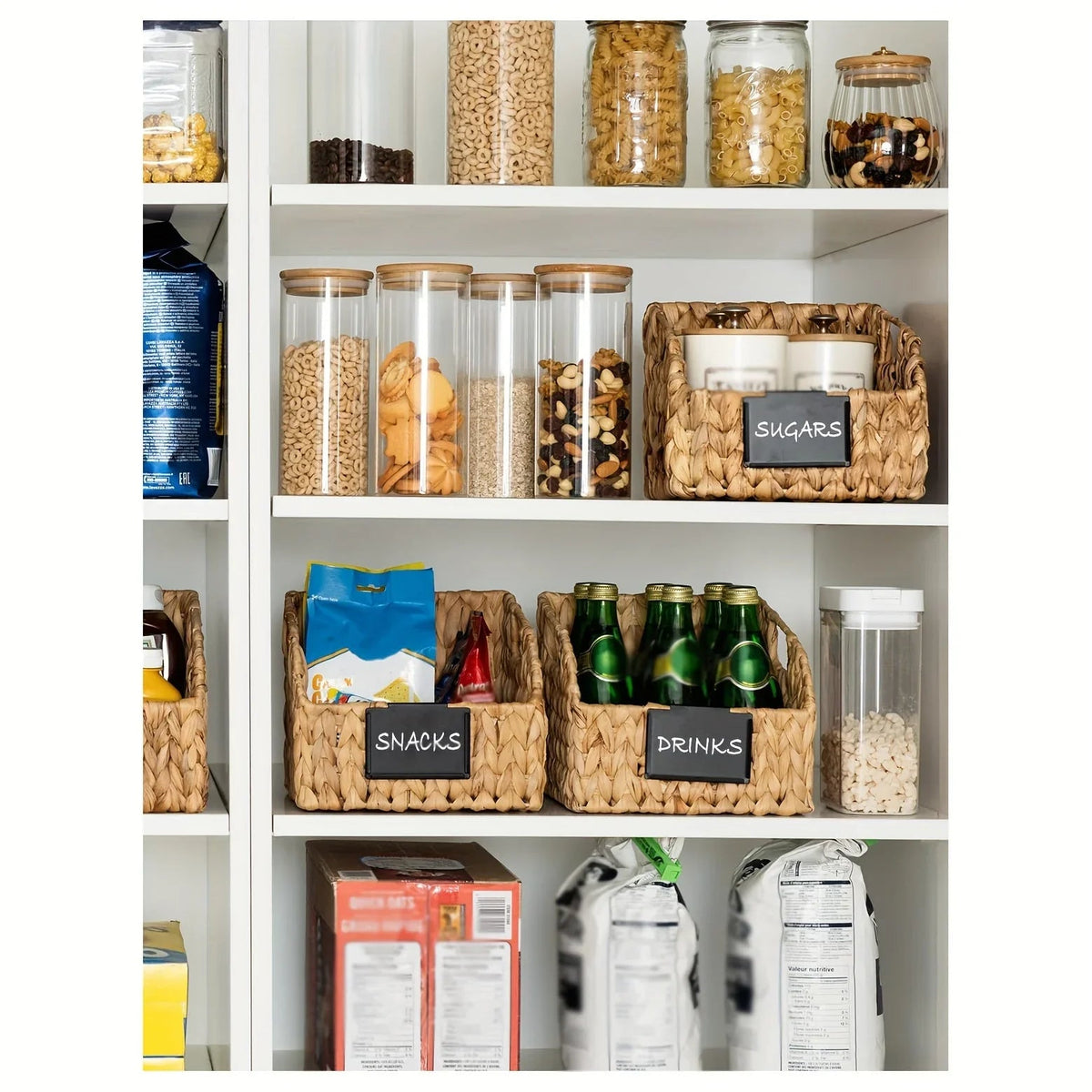 [2 Pack Wicker Storage Baskets] 2 Pack Wicker Storage Baskets for Organizing | Pantry Organizers and Storage, Shelf Baskets for Pantry Shelves House Of Avana [[SKU:HOA-STO-404]]