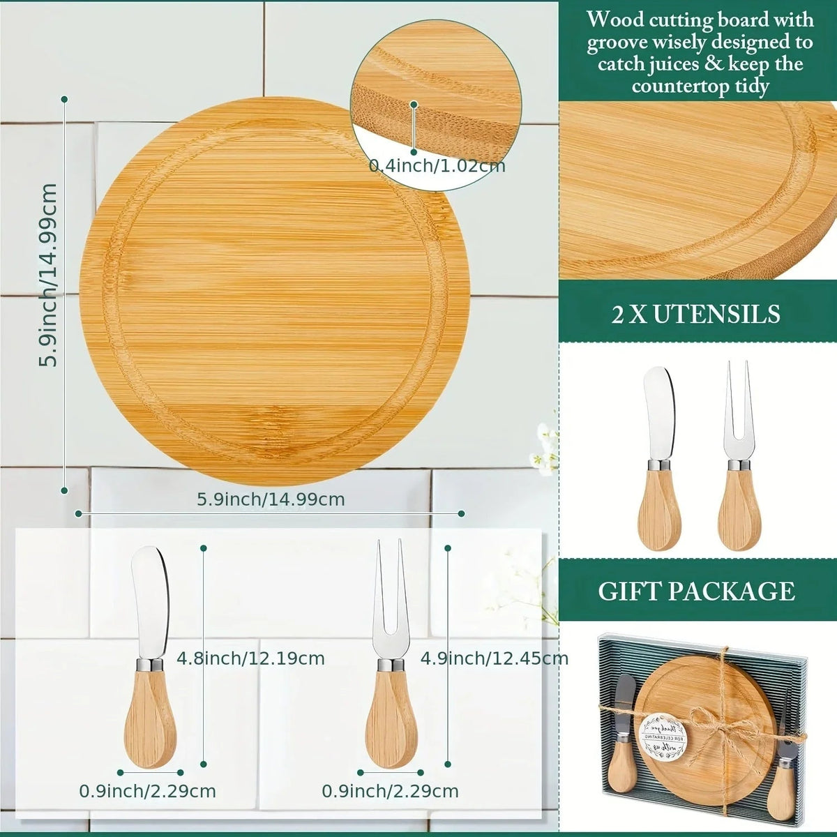 12 Sets Bridal Shower Baby Prizes Cheese Board Set Wood Round Mini Charcuterie Board with Knives And Forks Bulk Thank You Tags with Bridal Shower Gift Box for Guests Wedding Party Halloween Christmas House Of Avana [[SKU:HOA-GFT-010]]
