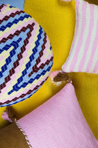 Antigua Pillow - Baby Pink and Umber Colorblocked Archive New York