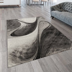 Modern Living Room Rug Brilliance Abstract Design - Grey RugYourHome