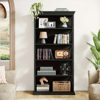 71 Inch Industrial 6-tier Bookcase - Sturdy Wood & Metal X-pattern Design, 75lb Capacity Shelves, Easy... - House Of Avana [[SKU:HOA-BOK-014]]