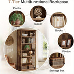 [Large Bookcase] Large 75-Inch Tall Bookcase | 6-Tier Bookshelf, Freestanding Wood Display Shelves for Living Room, Home Office, Bedroom - Brown House Of Avana [[SKU:HOA-BOK-013]]
