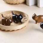 Wood Cat Statue Paperweight