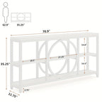 70.9 Inch Sofa Console Table, Extra Long Narrow Entryway Tables with Tier Wood Storage Shelves Metal... - House Of Avana [[SKU:HOA-SOF-010]]