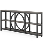 70.9 Inch Sofa Console Table, Extra Long Narrow Entryway Tables with Tier Wood Storage Shelves Metal... - House Of Avana [[SKU:HOA-SOF-010]]