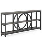 70.9 Inch Sofa Console Table, Extra Long Narrow Entryway Tables with Tier Wood Storage Shelves Metal... - House Of Avana [[SKU:HOA-SOF-010]]
