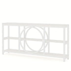 70.9 Inch Sofa Console Table, Extra Long Narrow Entryway Tables with Tier Wood Storage Shelves Metal... - House Of Avana [[SKU:HOA-SOF-010]]