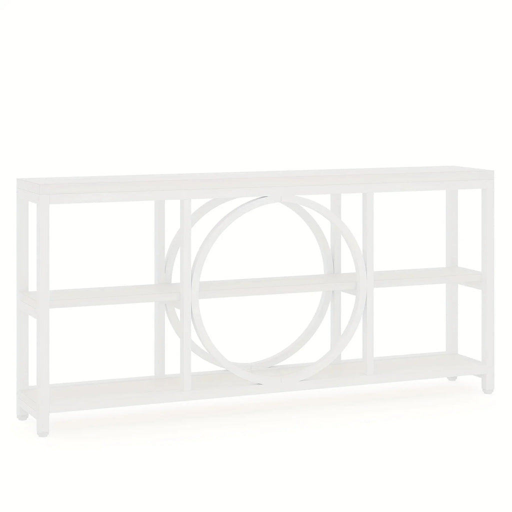 70.9 Inch Sofa Console Table, Extra Long Narrow Entryway Tables with Tier Wood Storage Shelves Metal... - House Of Avana [[SKU:HOA-SOF-010]]
