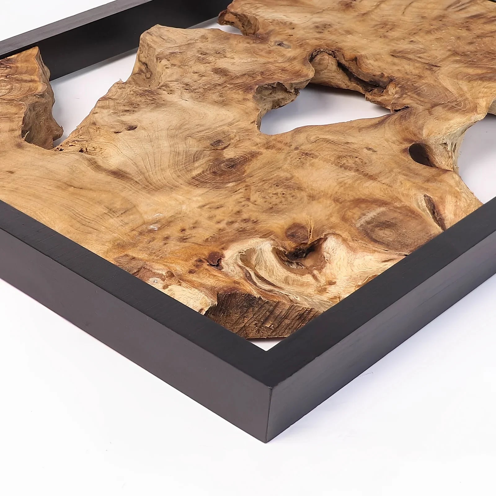 Wood Wall Decor, Handmade Natural Wood Panels with Unique Hanging Style, detail shot - House Of Avana