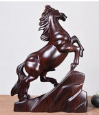 Solid Wood Horse Statue - House Of Avana