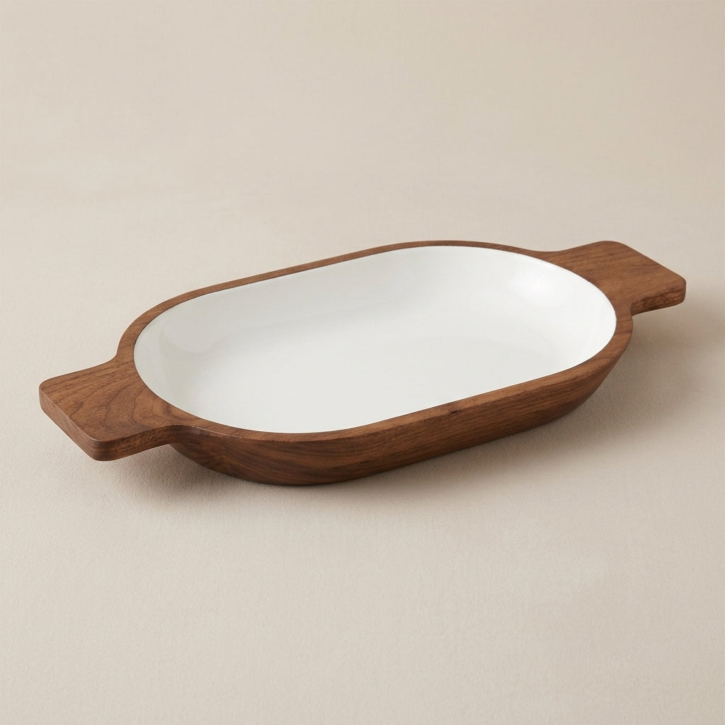 House of Avana Small Boat Mango Wood Serving Tray